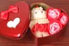 Soap Flower Bear Doll Heart Box For Romantic Valentine Day Gift Home Decoration Arts And Crafts Multi Colour SN1040