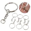 Whole Car key Ring 50Pcs Keyring Blanks 55mm Silver Tone Keychain Top Quality Fob Split Rings 4 Link Chain Travel Buckle240K