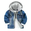 2018 New Baby Boys Chaqueta de mezclilla Clásico con cremallera con capucha prendas de abrigo Abrigo Primavera Otoño Ropa Niños Abrigo Chaqueta