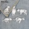 Animal Skeleton acrylic pin Cat pig rabbit penguin rat brooch Button Badge Lapel pin Clothes cap bag jewelry Gift for friend