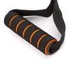 OOTDTY D-ring Spring Pull Rope Cable Bar Elastic String Foam Handle Fitness Equipment