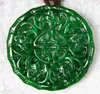 Birma Jadeite z Hollow Out Green Jade Marka / Wyślij Naszyjnik Jade