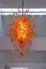 Lámpara de araña de Murano, lámparas de cadena larga de cristal de colores, iluminación colgante LED de diseño superior para decoración del vestíbulo del Hotel en casa