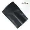 200 PCS 8x12 cm Mylar Foil Open Top Heat Seal Bolsas negras mate Grado alimenticio Sellado térmico al vacío Papel de aluminio Bolsas de embalaje para almacenamiento de alimentos secos