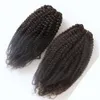 Yuntian 2pcs Afro Kinky Curly Brazilian Kinky Curly Hair Weave Remy Human Hair Bundles 10-26 tum Naturlig Färg Hårväft