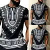 Modedesign afrikanische traditionelle bedruckte Baumwoll-Dashiki-T-Shirts für Unisex Tribal Oneck Ethnic Succunct Hippie Men Tshirt6108194