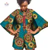 Rompers 2018 Bazin African Wax Print Dashiki Jumpsuit Plus Size 6xl Romper Jumpsuit Cloak Playsuit African Clothes for Women WY393