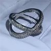Anello croce moda Colore argento Pave setting Diamond Cz Stone Big Fede nuziale di fidanzamento per le donne Gioielli di moda da sposa