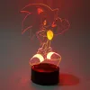 Sonic 3D Nightlight Visual Ilusão Visual LED RGB Mudando Sonic The Hedgehog Action Figure a luz novidade para o Natal