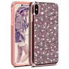 Per iPhone XR Custodia Bling Glitter Strass Diamond Cover Custodia protettiva per PC rigido in TPU morbido antiurto a doppio strato per iPhone 12 11