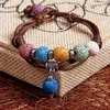 Nueva moda de colores pulseras con cuentas de roca de lava tejidas a mano aromaterapia difusor de aceite esencial pulsera brazalete joyería de perfume