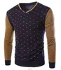 Venta al por mayor- Nueva marca de moda de invierno Suéter casual Hombres con cuello en V Sólido Slim Fit Knitting Mens Suéteres Suéteres Sueter Hombre Jersey de punto