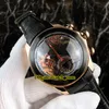 Novo 46mm Bubble Preto Fisheye Dial Esqueleto Mens Automático Assista Prata Caixa De Couro Cinta De Alta Qualidade Gents Esporte Relógios