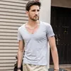 Yaz Tarzı Derin V Boyun T Gömlek Erkekler M-3XL Moda 2018 Marka Erkek Tee Gömlek Erkekler Için Kısa Kollu Hip Hop Rahat T Shirt DT379