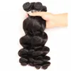 Extensões de cabelo virgem brasileiro 3 pacotes com fechamento de renda 4X4 4 peças lote onda solta com cabelo de bebê fechamento de renda273a