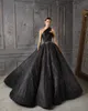 Wunderschöne schwarze formelle Abendkleider, sexy, ärmellose Ballkleid-Abschlussballkleider mit einer Schulter, glitzernden Pailletten und Perlen, ärmellose Kleider für den roten Teppich