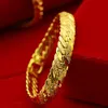 Damesheren Herringband Bracelet Pols Chain 18K Geel goud gevulde vaste sieraden klassieke accessoires 21cm3153566