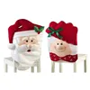 Szczęśliwego Nowego Roku Dekoracje Krzesło Okładkowe Krzesło Dining Christmas Decoration Seat Santa Claus Boże Narodzenie Grandma Cover na krześle