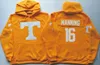 Hommes Tennessee Volunteers Jersey 16 Peyton Manning 11 Joshua Dobbs Chandails De Hockey Sweats À Capuche De Haute Qualité Livraison Gratuite