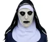 إكسسوارات الأزياء The Nun Horror Mask Cosplay Valak Scary Latex أقنعة مع الحجاب الكامل للوجه الدعائم الحزب الهالوين