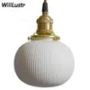 White handmade ceramic pendant lamp Modern pleated china suspension light hanging lamp restaurant hotel home bedside dinning room loft cafe