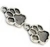 100 pz lega zampa di cane stampa impronta charms argento antico ciondolo pendente per collana creazione di gioielli risultati 25x12mm5771646