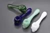 Colorful Pyrex Glass Pipe Oil Burner Water Pipes Bubbler Skull Smoking spoon Pipes hand Smoking Pipes Hand Blown tobacco Pipe