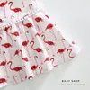 2018 Lato Little Girls Odzież Flamingo Baby Dress Bez Rękawów Dzieci Dziewczynek Sukienka Maluch Odzież Dzieci Sundress Casual Baby Odzież