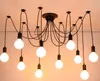 Moderne große Spinne industrieller schwarzer Vintage-Lampe Anhänger-Loft-LED 14 Lichter E27 AC 110 V / 220 V für Lounge Bar