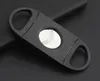 Black Cigar Cutter Knife Pocket Plastic Stainless Steel Double Blades Knife Scissors for Cigar Tobacco Free Shipping