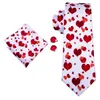 laço MensWhite com mens coração padrão de impressão laço vermelho Encontro de Negócios festa de casamento Casual partido gravata frete grátis N-3097