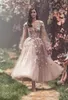 2020 nowe seksowne sukienki Paolo Sebastian Buj Blush Pink Long Rleeve Flower Impreza wieczorna suknie kostki Tiul Formal 1542034