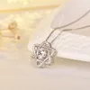 S925 Silver Star Pendant Statement Necklace Zircon Diamonds Women Girls Lady Swarovski Elements Jewelry