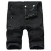 Sommer Herren Denim Shorts Slim Casual Knielange Jeans Shorts mit kurzen Löchern für Männer Straight Bermuda Masculina Weiß Schwarz Red293E