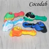 Colorful Silicone Hand Smoking Tobacco Pipes with Bowl VS Skull Glass Pipe For Smoke Silicon Nectar DHL