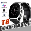 T8 Bluetooth Smart Watch Supporto SIM TF Card Localizzazione LBS con fotocamera Smartwatch Orologio da polso sportivo per telefono Android
