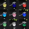 High quality Cute Mini Apple Pendant Necklaces 9 color Opal Moonstone Fruit shape charm Water-wave Chains For women Fashion Jewelry Gift