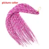 22 "柔らかいかぎ針編みの三つ編み、茶色、ピンクの白い金髪の合成髪の編組ヘアドレッドロックヘアの伸び