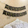 Happy Retirement Banner for Retirement Party Decorations Black Gold Retirement Party Supplie