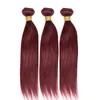 Brazilian Burgundy 99j Straight Virgin Hair Bundles With Closure Colored Human Hair Weave With Lace Closure 4Pcs Lot Brazilian Hai9046513