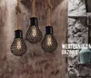 Vintage rope pendant light edison bulb American Style metal cage lamp restaurant dining room lights industrial bar lighting