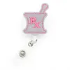 Custom Key Rings Felt Plastic Retractable Medical Nurse ID Badge Holder Yoyo Pull Reel Doctor Name Card For Gift