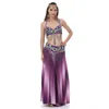 Performance Women Dancewear Professional 2pcs-3pcs Outfit Bra Belt Skirt Long Oriental Beaded Belly Dance Costume