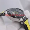 Sport Mäns Multi-Function Quartz Movement Watch Small Ring All Work Trace Tachymetre Stopwatch Yellow Black Rubber Band 1835