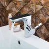 KEMAIDI Brass Chrome Polished Finish Digital Display Faucet Deck Mounted Mixer Sink Basin Water Tap Bathroom Faucet