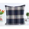 Klassisk Stor Gitter Kuddväska Naturlinne Hem Dekorativ Plaid Kudde Skal Living Room Bed Office Kuddehölje 45 * 45cm 9Colors C5293