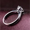 Choucong 발톱 세트 1.5ct 스톤 다이아몬드 925 스털링 실버 여성 약혼 웨딩 밴드 반지 US Sz 4-10 선물