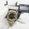 Mens Sports Saat Serisi 36mm Gold Roman Büyük Elmas Sayılar Arap Safir Cam Otomatik Hareket Saati