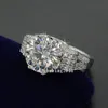 choucong 럭셔리 에펠 탑 여성 남성 쥬얼리 반지 9mm 3ct 다이아몬드 925 스털링 실버 약혼 웨딩 밴드 반지 선물