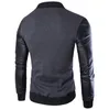 ZOEQO Men Hoodies Patchwork Leather Sleeve casual Sweatshirt Men Jacket Coat  Tracksuits For Mens Masculino